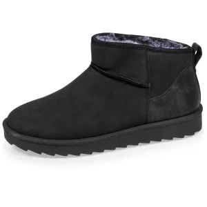 Bottines basses Femme imitation fourrure Noir