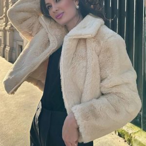 Cocolii court manteau polaire fermeture éclair col revers manches longues femme élégant écontracté mode veste