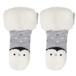 Chaussettes fourrées Enfant Pingouin Gris chiné
