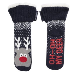 Chaussettes fourrées enfant Noël Marine 1/8 ans