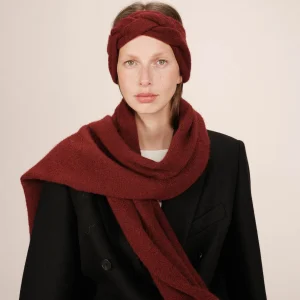 Bandeau en maille bordeaux Sana