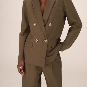 Blazer croise droit vert foret Sureau