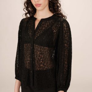 Blouse en dentelle noir Sophia