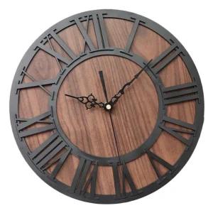 Horloge Industrielle Steampunk en Bois