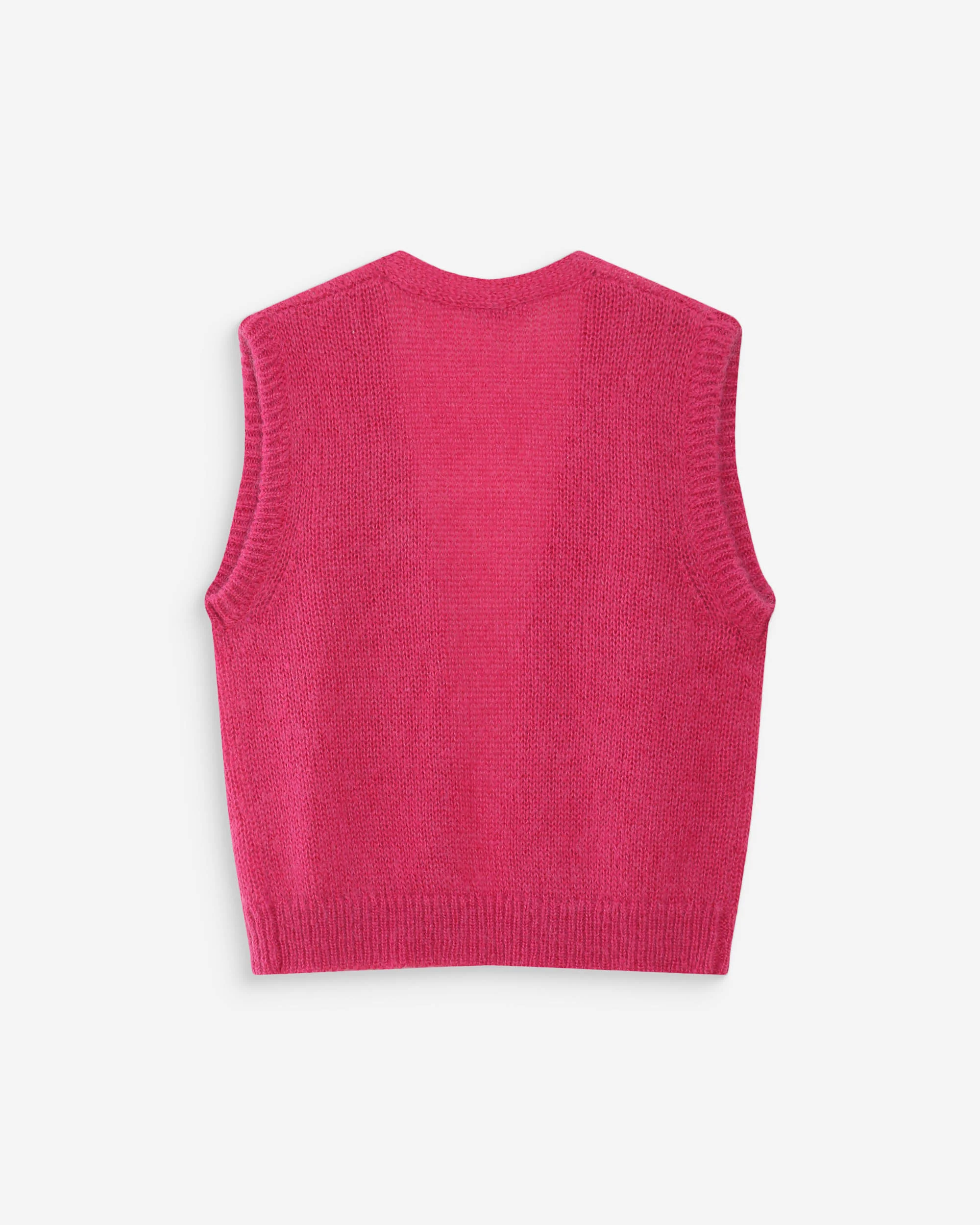 Cardigan laine et mohair fuchsia Vicomte – Image 8