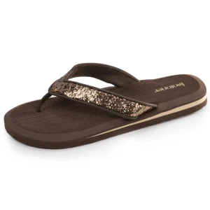 Tongs Femme yoga confort Brun