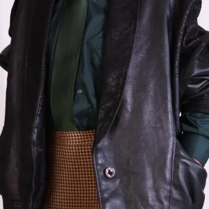 Blouson cuir matelassé